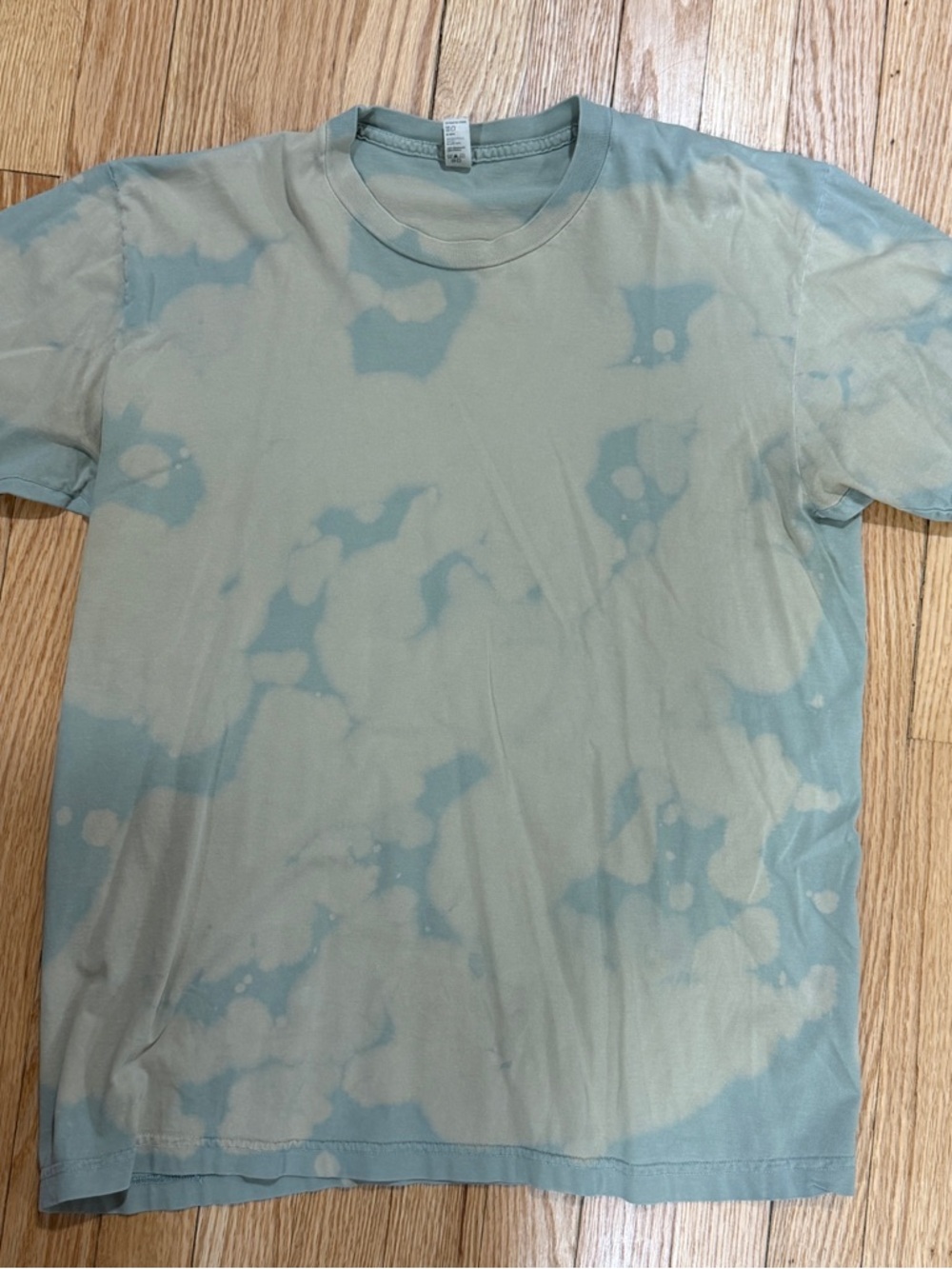 American Apparel Light Green and Cream Bleach-Wash Tshirt